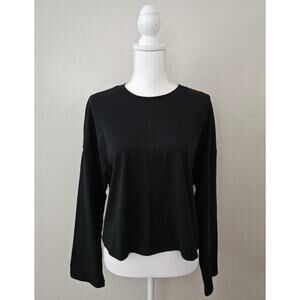 DSG Solid Black Bell Sleeve Crop Top